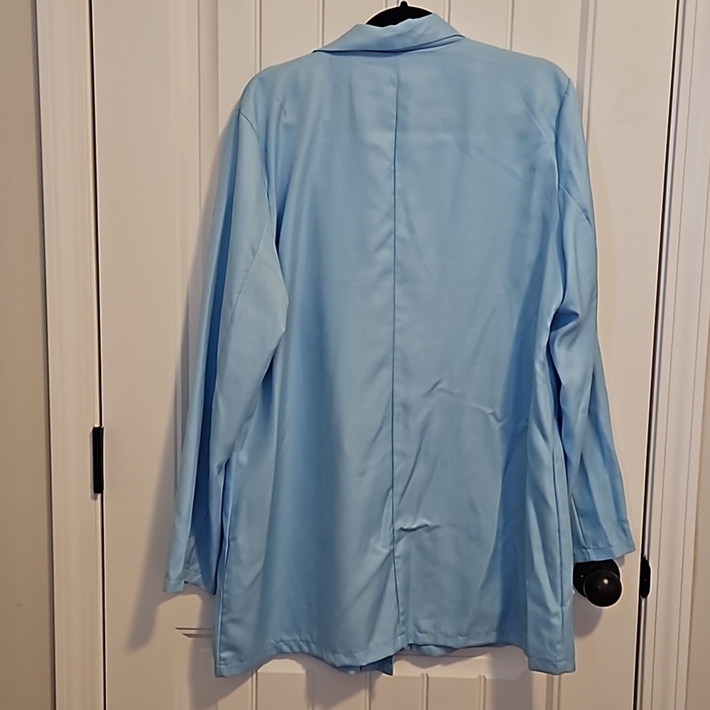 Light Blue Blazer With Gold Buttons - Picture 2 of 7